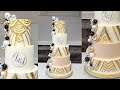 Blinged out new years wedding cake how to cover fake tiers to add height to a cake cake decorating