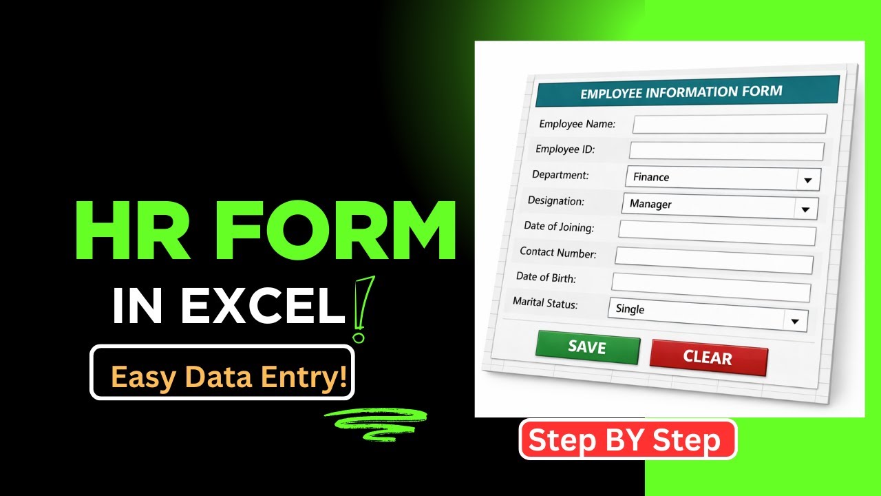 How to Create HR Assistant Form in Excel | Professional Data Entry Form (Step by Step)