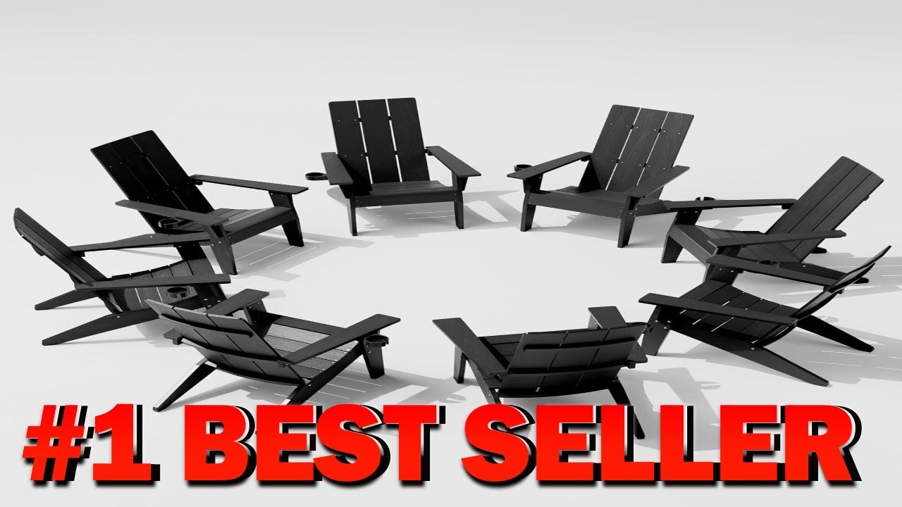 MXIMU Modern Adirondack Chairs Set of 8 Weather Resistant with Cup Holder - B0DF6YVFRV