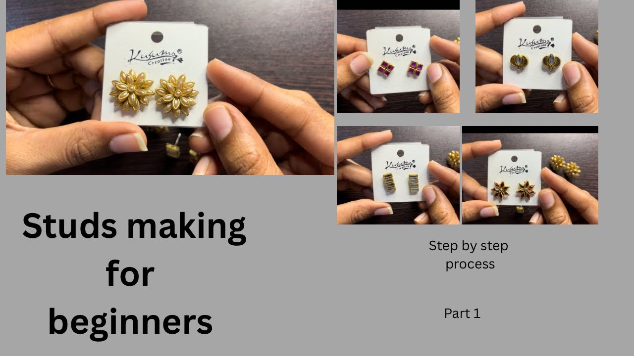 Simple Stud Earrings Making for Beginners | best video for who want to learn earrings making | part1