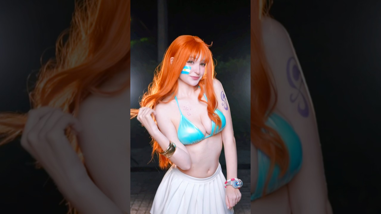 Nami if she was an Argentina fan😍🇦🇷⚽️ #onepiece #nami #argentina #anime #worldcup #messi #cosplay