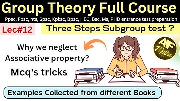 lec#12 Three steps subgroup test with examples in urdu /hindi #mathematics #ppsc #maths #ppsc #nts