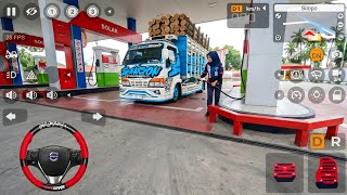 Truk Oleng Isuzu NKR Muatan Sengon Mampir Ke SPBU Isi Solar | Mod Bus Simulator Indonesia