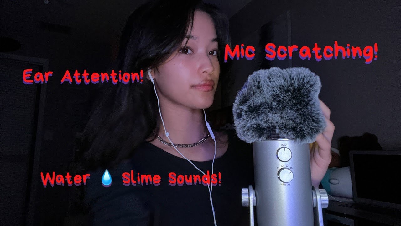 ASMR Mic Scratching 💫Intense Ear Attention 🌧️& Slime asmr