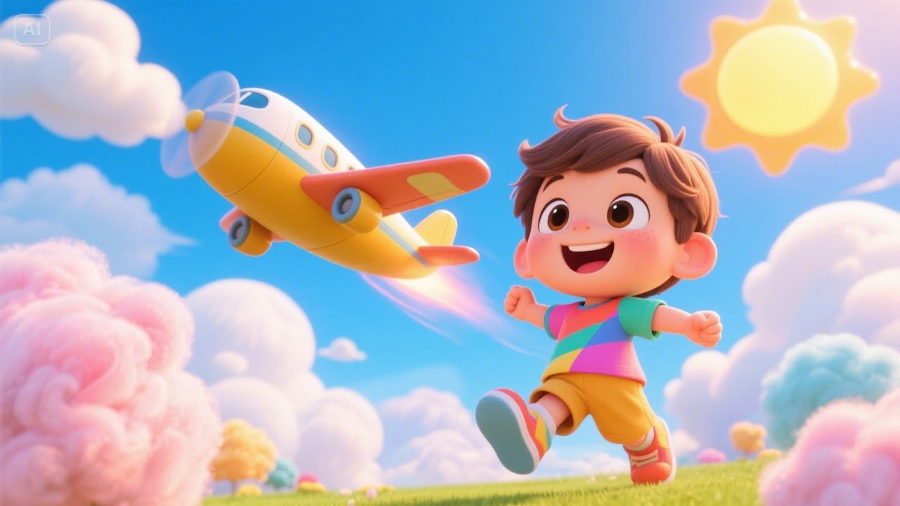 Flying High in My Airplane | Airplane Song for Kids | Sky-High Travel Adventure