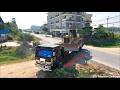 Incredible DOZER Unloading Trailer & Start NEW Project Of Cutting Slope Forest Trees & Landfilling
