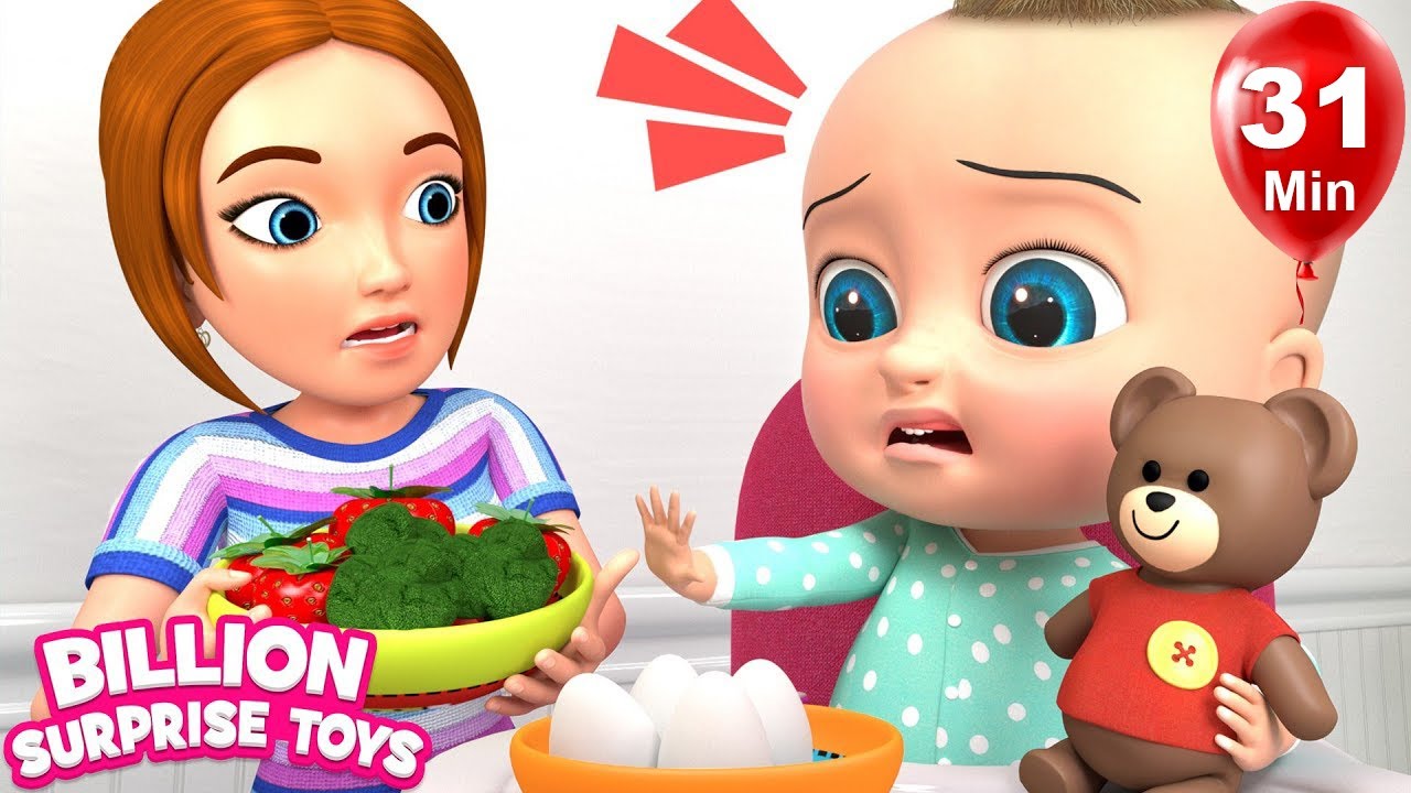 Healthy Food Song for Kids BillionSurpriseToys Nursery Rhymes, Kids