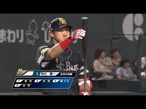 【プロ野球パ】1500安打達成!ソフトバンク・内川、今季3度目の4安打の猛打賞 2014/07/11 H-F