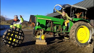 The colored wheel fell off on Tractor! Liam to the rescue on power wheels
