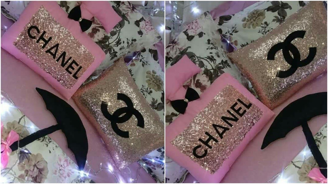 طريقة سهلة لصنع مخدات شنال روعة لتزيين غرفتك diy pillows 👉👉chanel YouTube