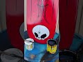 old skate decks and paint🎨🖌️🛹☠️#skateboarding #handpainted #pinstriping #shorts #skull