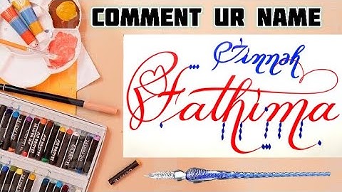 Fathima Jinnah Name Signature Calligraphy Status | How to Draw, Cursive Calligraphy with Cut Marker