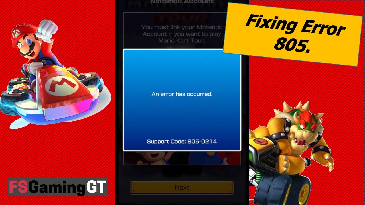 Mario Kart Tour How to fix Error Code 8050214 and others! YouTube