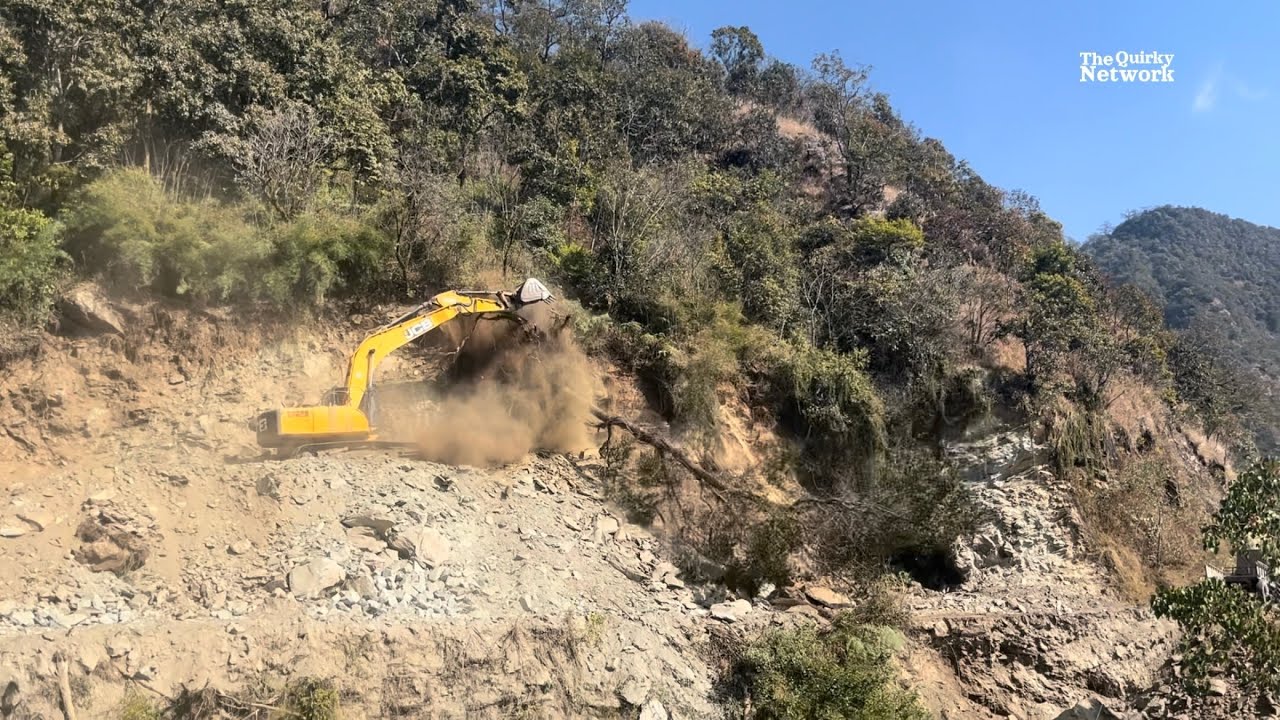 👉 Skilled Excavator Operator Using jcb to Build Road on Steep Hill | Careful Work Compilation