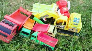 Construction, Police car, Fire Truck, Tractor, Dump Trucks, JCB, Excavator, Cartoon Toys Video #1483