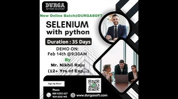 "Learn Selenium with Python | Free Demo by Durgasoft | Kickstart Your Automation Career"