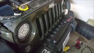HOW TO INSTALL AND WIRE A FRONT LIGHT BAR ON BUMPER JEEP WRANGLER JK
