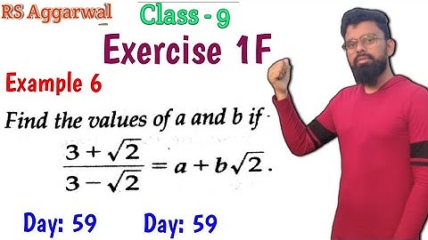 Rs Aggarwal Class 9 Exercise 1F Example 6, Find the value of a and b if 3+√2/3-√2=a+b√2