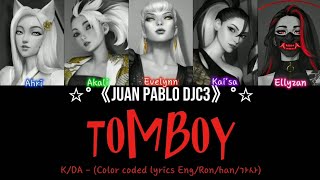 K/DA - Tomboy by ((G)I-DLE|거들), (OT5), (Color coded lyrics Eng/Ron/han/가사)