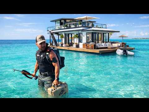 Living 48hrs On Floating Mansion In Middle Of The Ocean!! (luxury)