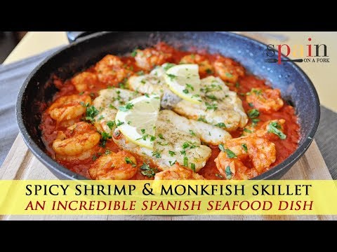 Shrimp and Monkfish Skillet with Spicy Tomato Sauce