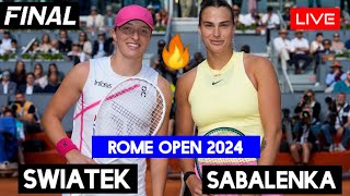 Swiatek vs sabalenka Live Score | Rome Open 2024 | Final | Iga świątek vs Aryna sabalenka Preview