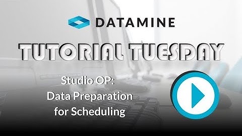 Studio OP: Data Preparation for Scheduling