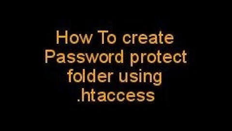 Create Password Protect folder using .htaccess