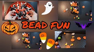 HAVING FUN WITH BEADS ~ Halloween colored beads ASMR