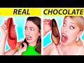 REAL FOOD VS CHOCOLATE FOOD CHALLENGE | Funny Pranks!! Taste Test by Ideas 4 Fun CHALLENGE