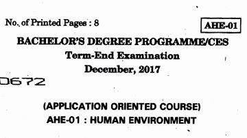 AHE 01 QUESTION PAPER 2017 DECEMBER IGNOU By TIPS GURU