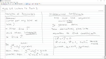 Math 219 Differential Equations Lecture 16 Part 2