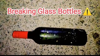 Breaking Glass Bottles Sound Effect ⚠️😱. Breaking Glass Sounds 🔥. #satisfying  #viralvideo  #sounds