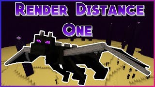 Fighting The ENDER DRAGON with Render Distance 1!!