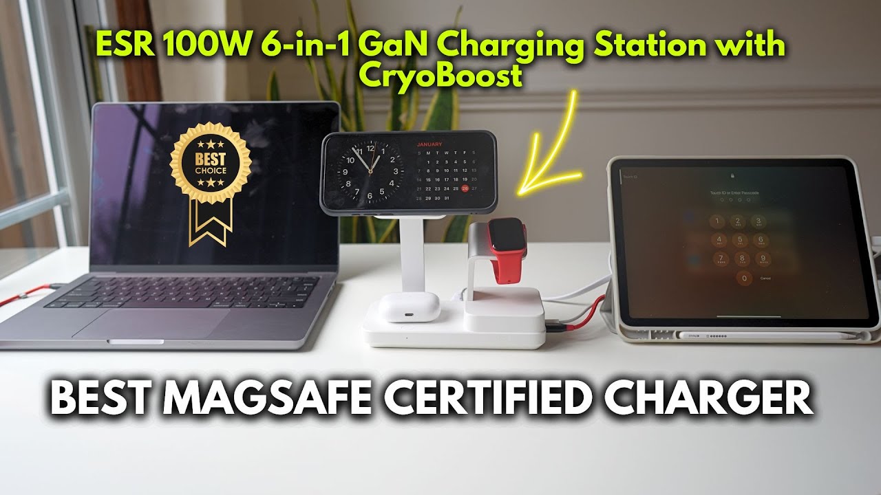 BEST 100W GaN MagSafe Certified Stand is ESR 6-in-1 Charging Station 