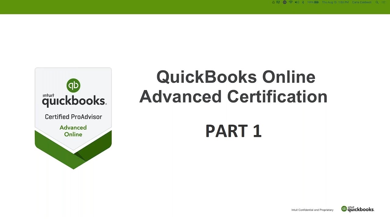 2022 QuickBooks Online Advanced Certification Prep Part 1 YouTube