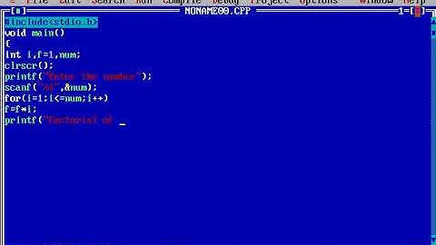 Factorial using for loop in C language