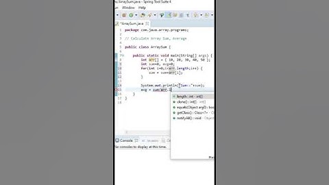 Calculate Sum and average of array by JAVA DEVELOPERS #shorts #youtubeshorts #javatcoding