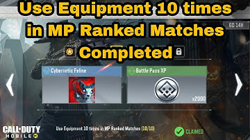 How to Use Equipment 10 times in MP Ranked Matches Cod Mobile
