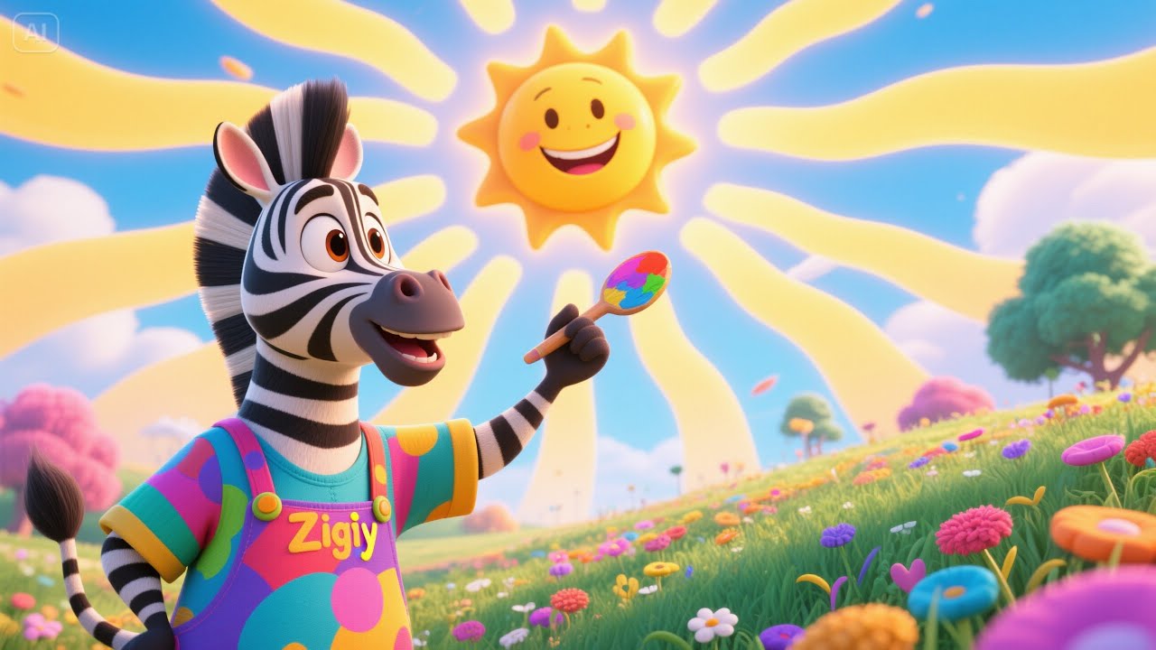 🎨 Ziggy Zebra Paints the Sky | Colorful Art Rhyme for Kids