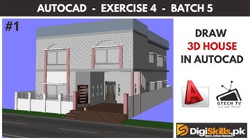 How to draw a 3D House in AutoCAD | PART-1 | Digiskills | GTECH TV