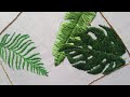 Tropical plants | leaf embroidery | monstera leaf | golden frame embroidery design