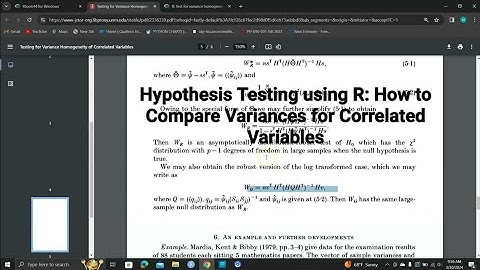 Hypothesis Testing in R: How to Compare Variance for Correlated Variables