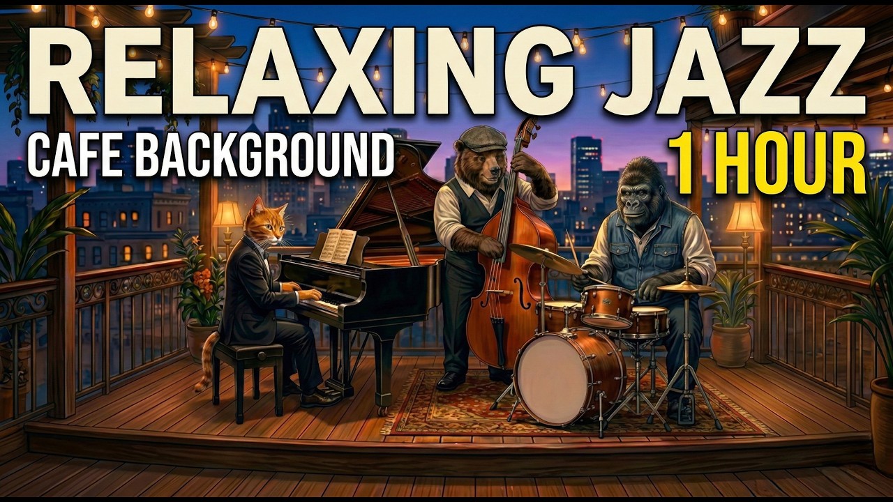 Soft Evening Jazz for Study & Relaxation – 1 Hour Cafe Background