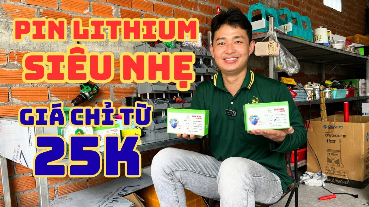 Bình PIN LITHIUM dùng cho bình phun thuốc giá rẻ bèo ! Lắp vào là chạy bao mạnh