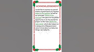 how to write acknowledgement for school project | how to write acknowledgement in project file #3