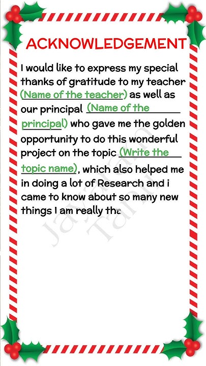 how to write acknowledgement for school project | how to write ...
