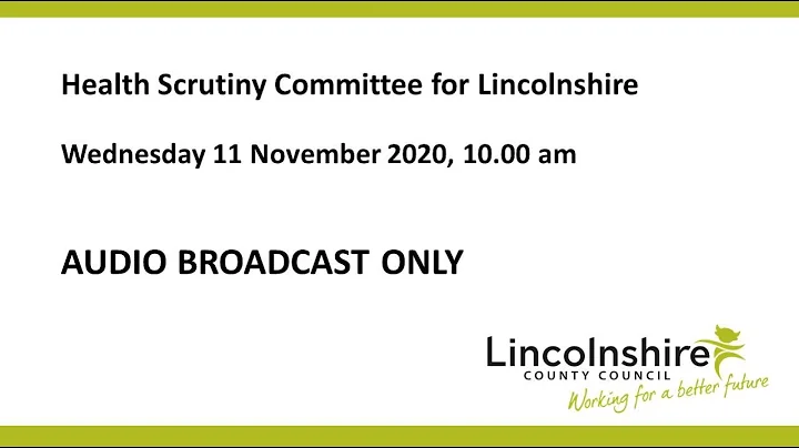 Lincolnshire County Council – Health Scrutiny Committee for Lincolnshire – 11 November 2020