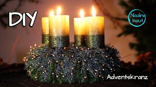 Adventskranz selber machen - Weihnachtsdeko aus Naturmaterial - Anleitung - Adventskranz - DIY