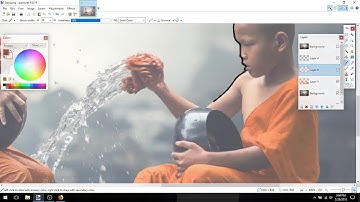 Minimalist art speed paint of boys with Paint.net